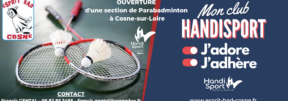 Ouverture d’une Section HANDISPORT de PARABADMINTON à Cosne-sur-Loire