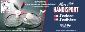 Ouverture d’une Section HANDISPORT de PARABADMINTON à Cosne-sur-Loire