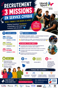 RECRUTEMENT – 3 MISSIONS EN SERVICE CIVIQUE